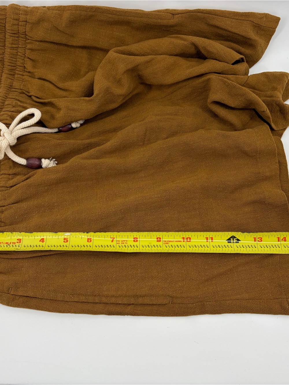 Zara Women’s Short Linen Blend High Rise Wide Leg Drawstring Casual, Size Large - Picture 8 of 8